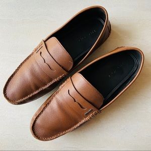 COACH Men's Brown Leather Driver Loafers Moccasins